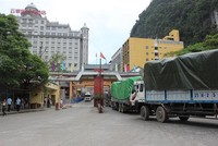 Tốc độ thông quan hàng hóa xuất nhập khẩu qua cửa khẩu Tân Thanh trong ngày 20/2 còn khá chậm, với 11 xe nông sản được làm thủ tục xuất khẩu.