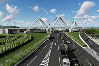 Phối cảnh Dự án nút giao thông khác mức đường Hùng Vương với Quốc lộ 1.