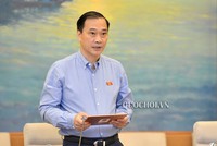 Chủ nhiệm Uỷ ban Kinh tế Vũ Hồng Thanh trình bày báo cáo thẩm tra.