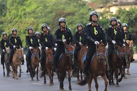 Khối Cảnh sát cơ động Kỵ binh trên đường Độc Lập - Thủ đô Hà Nội  (Ảnh TT).