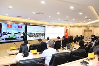 Toàn cảnh cuộc họp từ đầu cầu Trung tâm điều hành Bộ Kế hoạch và Đầu tư