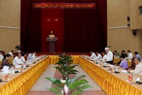 Bộ Chính trị làm việc Đảng bộ tỉnh Bình Phước - (Ảnh: Cống thông tin điện tử tỉnh Bình Phước).