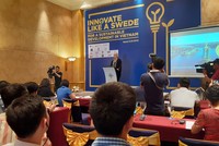 Tân Đại sứ Thụy Điển, bà Ann Mawe phát động cuộc thi. Ảnh: Thành Nguyễn. 