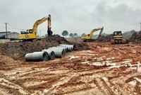 Thực hiện san lấp mặt bằng cụm công nghiệp Minh Phương, huyện Yên Lạc, tỉnh Vĩnh Phúc. Ảnh: Internet.