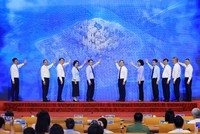Lãnh đạo UBND thành phố Hà Nội và các chủ đầu tư thực hiện nghi lễ khởi công, khánh thành các dự án, công trình tiêu biểu kỷ niệm 81 năm Ngày Quốc khánh.