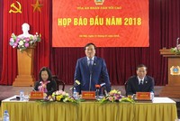 Chánh án Tòa án nhân dân Tối cao Nguyễn Hòa Bình thông tin về các vụ đại án. 