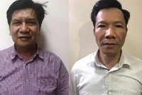 Bị can Trần Ngọc Hà và Vũ Quang Tâm. 