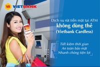Rút tiền mặt tại ATM không cần thẻ