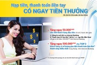 Nam A Bank khuyến mãi cho khách hàng thanh toán qua VNPay
