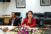 Bà Chu Thị Bình tại buổi gặp báo chí chiều 26/6.