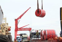 Xuất khẩu gần 50.000 tấn thép đầu tiên sau Covid-19 từ cảng Quốc tế Long An