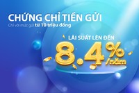 Ngân hàng Bản Việt phát hành chứng chỉ tiền gửi lãi suất lên đến 8,4%/năm