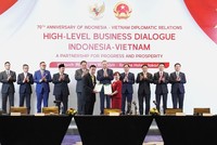 Đại diện lãnh đạo TTC AgriS và Tập đoàn Sungai Budi tại lễ ký kết thỏa thuận hợp tác phát triển kinh tế nông nghiệp Việt Nam – Indonesia ngày 10/3/2025, dưới sự chứng kiến của Tổng Bí thư Tô Lâm và các Bộ trưởng hai nước