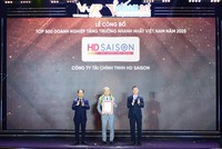 HD SAISON vừa được Công ty Cổ phần Báo cáo Đánh giá Việt Nam (Vietnam Report) và báo VietnamNet trao tặng giải thưởng FAST500-Top 500 doanh nghiệp tăng trưởng nhanh nhất Việt Nam.