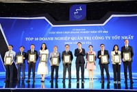 Top 10 doanh nghiệp được vinh danh Quản trị công ty tốt nhất thuộc nhóm vốn hóa lớn 