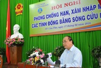 Phó thủ tướng Nguyễn Xuân Phúc phát biểu chỉ đạo tại Hội nghị Phòng chống hạn, xâm nhập mặn vùng ĐBSCL