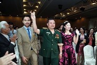 Lê Xuân Giang luôn xuất hiện trong trang phục Đại tá Quân đội khi tham dự các sự kiện