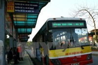 Sắp có thêm một tuyến xe buýt chất lượng cao từ trung tâm thành phố Hà Nội đến sân bay Nội Bài. (Ảnh minh họa: TTXVN)