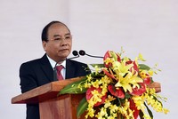 Thủ tướng Nguyễn Xuân Phúc phát biểu tại Lễ khởi công. Ảnh: VGP/Quang Hiếu
