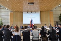 Quang cảnh phiên khai mạc Đối thoại cấp cao thường niên lần thứ tư về kinh tế giữa Việt Nam và Pháp. (Ảnh: Bích Hà/TTXVN)