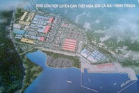 Phối cảnh thiết kế mặt bằng xây dự khu liên hợp dự án thép Hoa Sen Cà Ná - Ninh Thuận. Ảnh: T.P