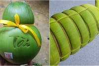 Dừa hình hồ lô, bánh tét chưng Tết có giá rất cao.