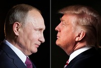 Tổng thống Nga Putin (trái) năm thứ 4 liên tiếp đứng đầu danh sách những người có ảnh hưởng nhất thế giới của Forbes, trong khi tổng thống đắc cử Mỹ tăng bậc từ 72 năm ngoái lên thứ hai năm nay. Ảnh: Reuters