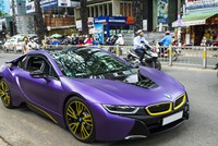 BMW i8 độ màu tím tại Sài Gòn. Ảnh: H2 Decal.