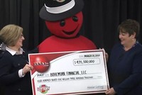 Công ty xổ số trao giải thưởng 435,3 triệu USD cho người đại diện. Ảnh: Cox
