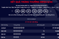 Kỳ quay thưởng Jackpot ngày 2/4 đã có thêm chủ nhân trúng vé số độc đắc. Ảnh chụp màn hình.