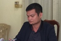 Trần Thế Hùng tại cơ quan điều tra. Ảnh: Cảnh sát cung cấp.