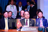 Thủ tướng Nguyễn Xuân Phúc tại phiên họp của ASEAN. Ảnh: TTXVN