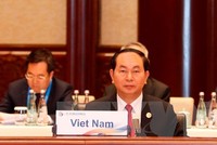 Chủ tịch nước Việt Nam dự Diễn đàn Vành đai và Con đường tại Bắc Kinh hôm qua. Ảnh: TTXVN