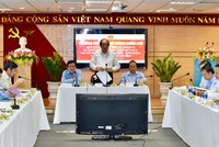 Bộ trưởng, Chủ nhiệm Văn phòng Chính phủ, Tổ trưởng Tổ công tác của Chính phủ làm việc với Tập đoàn Dệt may (Vinatex) ngày 20/6. Ảnh: Nhật Bắc