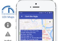 Thông tin cảnh báo ngập trên ứng dụng.