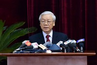 Tổng bí thư Nguyễn Phú Trọng nêu rõ, "từ nay trở đi bất cứ ai vi phạm kỷ luật đều bị xử lý". Ảnh: VGP