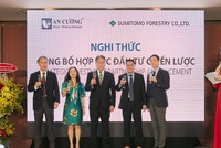 Nghi thức công bố hợp tác chiến lược giữa Gỗ An Cường và Tập đoàn Sumitomo Forestry (Nhật bản).