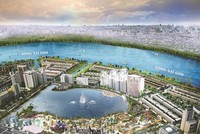 Hồ Đại Nhật rộng 21ha nằm ở công viên trung tâm khu đô thị Vạn Phúc.