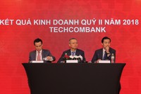 Ban lãnh đạo Techcombank trả lời các câu hỏi tại buổi công bố Kết quả kinh doanh quý II/2018