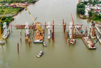 Dự án chống ngập do triều có xét đến yếu tố biến đổi khí hậu hiện thi công được 72%. Ảnh: Quỳnh Trần