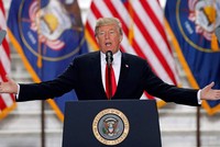 Tổng thống Trump trong một cuộc diễn thuyết ở bang Utah. Ảnh: AFP.