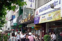 Phòng giao dịch Ngân hàng Việt Á, nơi diễn ra vụ cướp trưa 7/12.