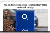 Ericsson và nhà mạng O2 xin lỗi khách hàng về sự cố lỗi phần mềm (ảnh chụp màn hình).
