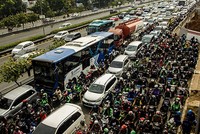 Cảnh tắc đường ở thủ đô Jakarta, Indonesia. Ảnh: Jakarta Post.