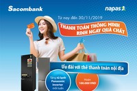 Chủ thẻ thanh toán nội địa sacombank được hoàn tiền và tặng tủ lạnh