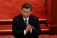 Chủ tịch Trung Quốc Tập Cận Bình tại phiên khai mạc kỳ họp quốc hội thường niên tại Đại lễ đường Nhân dân ở Bắc Kinh hôm 22/5. Ảnh: Reuters.