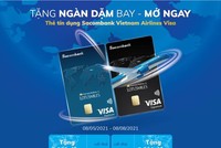 Tặng ngàn dặm bay cho khách hàng mở thẻ tín dụng Sacombank Vietnam Airlines Visa 
