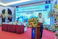 Ông Vũ Thành Trung – Tổng giám đốc VIETMEC trình bày các nội dung tại Đại hội đồng cổ đông 2023.