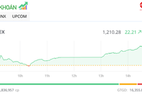 Thị trường hồi phục mạnh lên trên 1.200 điểm trong phiên chiều 6/8