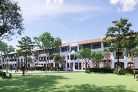 Phối cảnh dãy nhà phố dự án Sun Urban City với 3,5 tầng và 1 hầm.